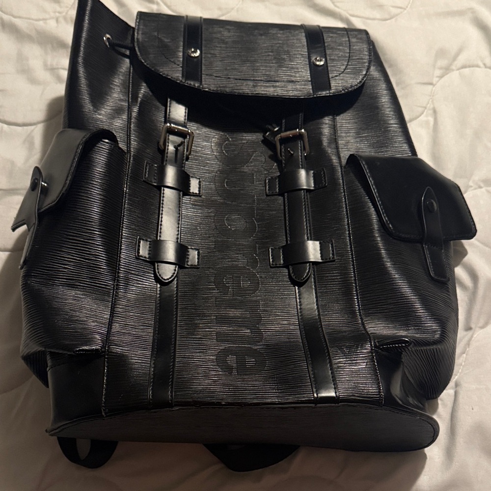 Supreme Black Leather Backpack - image 1